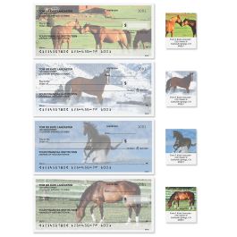 Horse Enthusiast Personal Single Checks With Matching Address Labels