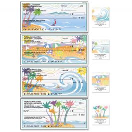 Tropical Moods Personal Single Checks With Matching Address Labels