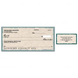 Natural Personal Single Checks With Matching Address Labels