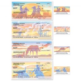 Western Country Personal Single Checks With Matching Address Labels