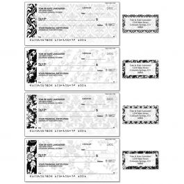 Elegant in Black Personal Single Checks With Matching Address Labels