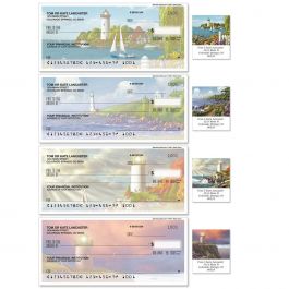 Splendid Lighthouses Personal Single Checks With Matching Address Labels