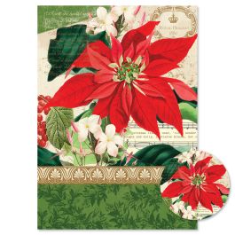 Winter Joy Poinsettia Christmas Cards -  Personalized