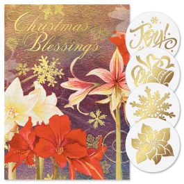 Ambiance Foil Christmas Cards -  Personalized