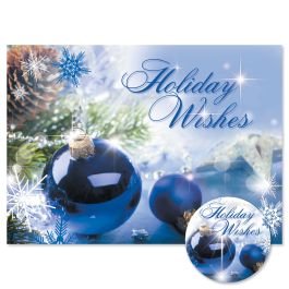Blue Display Christmas Cards -  Personalized 