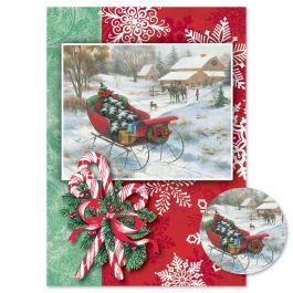 Bringing Home the Tree Christmas Cards  -  Personalized 
