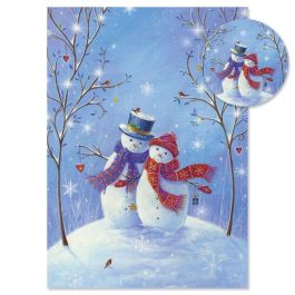 Snowy Snuggles Christmas Cards -  Personalized