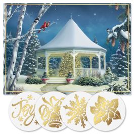 Shining Brightly  Foil Christmas Cards - Personalized