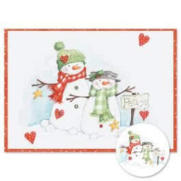 Peace Snowmen  Christmas Cards -  Personalized