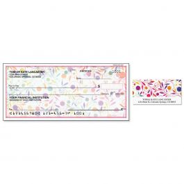 Color Swirl Personal Duplicate Checks with Matching Address Labels
