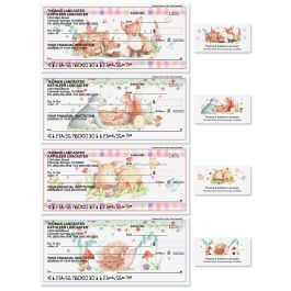 Woodland Animals Personal Duplicate Checks with Matching Address Labels