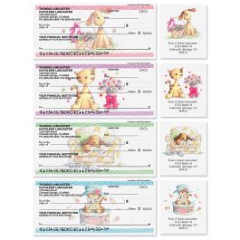 Cats & Dogs Personal Single Checks with Matching Address Labels