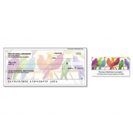 Flocked Together Personal Single Checks with Matching Address Labels