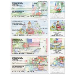 Land of Liberty Personal Single Checks with Matching Address Labels