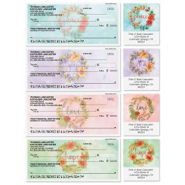 Wreaths Personal Single Checks with Matching Address Labels