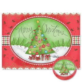 Holiday Houndstooth Christmas Cards - Personalized