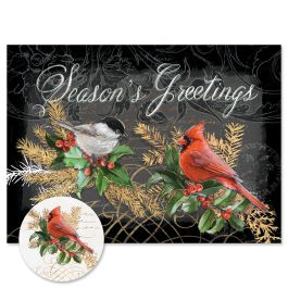 Birds and Boughs Christmas Cards - Personalized
