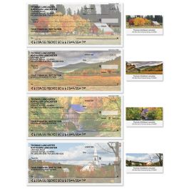 Rustic American Personal Duplicate Checks with Matching Address Labels