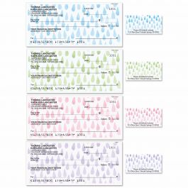 Droplets Personal Single Checks with Matching Address Labels