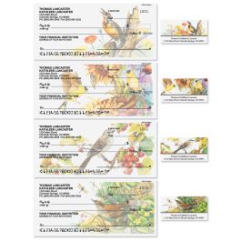 Songbirds Personal Single Checks with Matching Address Labels