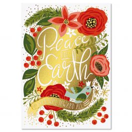 Peace on Earth Foil Christmas Cards - Nonpersonalized