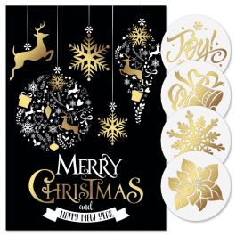 Festive Holiday Foil Christmas Cards - Nonpersonalized
