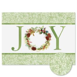 Joy Wreath Christmas Cards - Personalized 