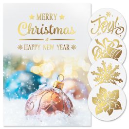 Glisten  Foil Christmas Cards - Personalized