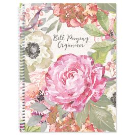 Pink Peony Bill Paying Organizer