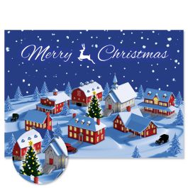 Christmas Town Christmas Cards - Personalized