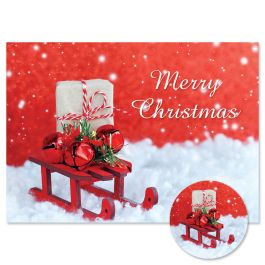 Holiday Sled Christmas Cards - Nonpersonalized