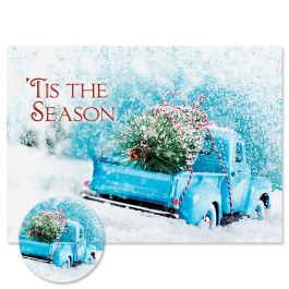 Christmas Tree Truck Christmas Cards - Personalized