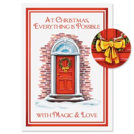 Christmas Door Christmas Cards - Personalized