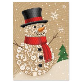 Jolly Snowman Christmas Cards - Personalized