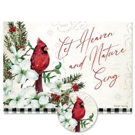 Winter Cardinals & Dogwood Christmas Cards - Personalized