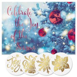 Celebrate the Season Foil Christmas Cards - Personalized