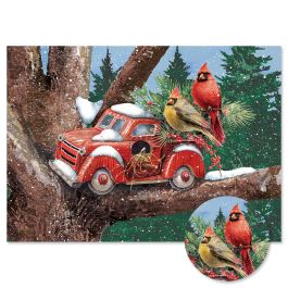 Christmas Birdhouse Christmas Cards - Personalized