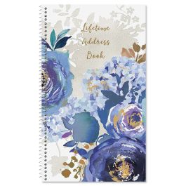 Blue Peacock Sunflower Lifetime Address Book
