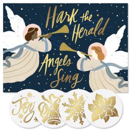 Hark the Herald Foil Christmas Cards - Personalized