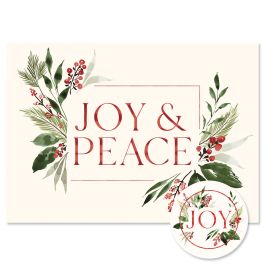 Joy & Peace Christmas Cards - Personalized
