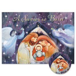 Sweet Holy Night Christmas Cards - Personalized