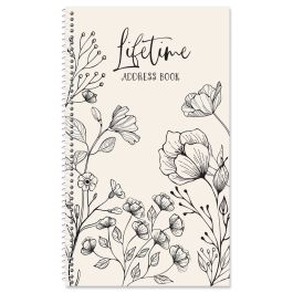 Floral Lines Lifetime Address Book