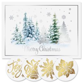 Sparkling Night Foil Christmas Cards - Personalized