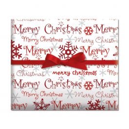 Merry Christmas Script Holiday Jumbo Rolled Gift Wrap