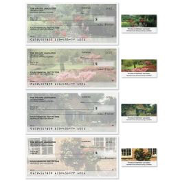 Gorgeous Gardens Personal Single Checks with Matching Address Labels