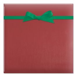 Red Plain Kraft Jumbo Rolled Gift Wrap