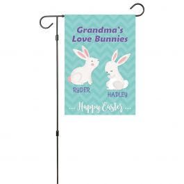Custom Love Bunnies Garden Flag - 2 Names