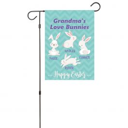Custom Love Bunnies Garden Flag - 4 Names