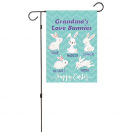 Custom Love Bunnies Garden Flag - 5 Names