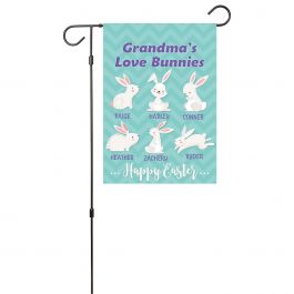 Custom Love Bunnies Garden Flag - 6 Names